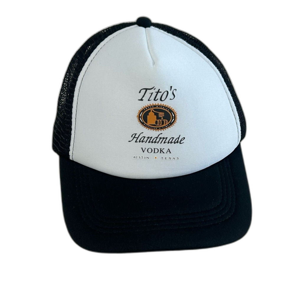 Tito’s Cap Hat Men's Snapback Black Handmade Vodka Foam Front Graphic Truckers